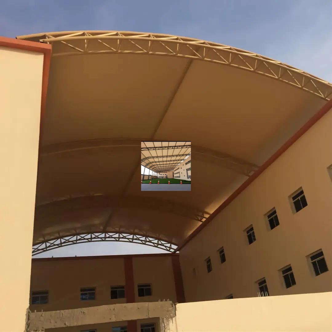 تنفيذ مظلات منشأة تعليمية بالرياض
